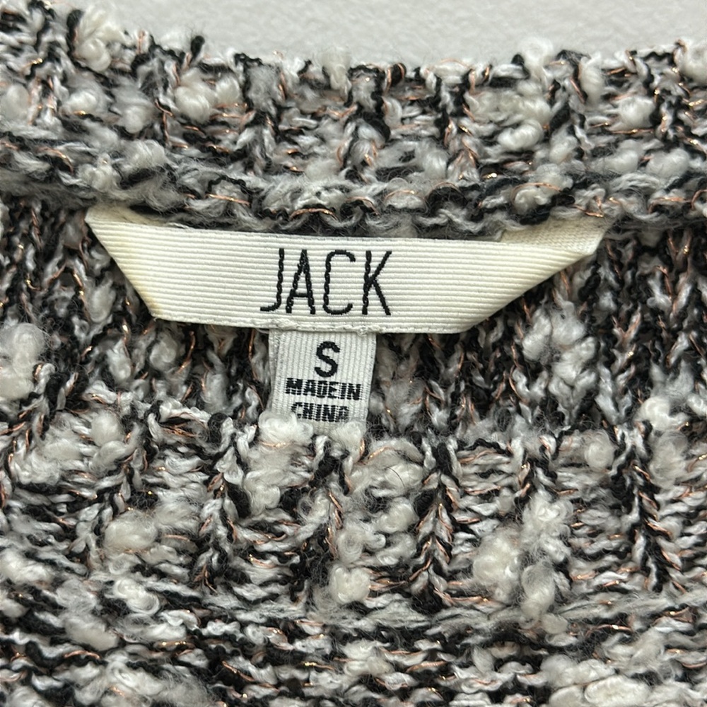 Jack by BB Dakota Black and White Boucle Knit with Copper Metallic Sweater Sz S! - Picture 5 of 7